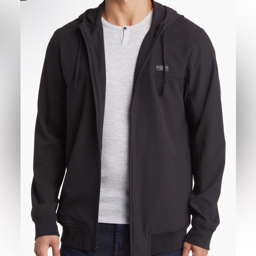 Travis Mathew Black Zip-Up wanderlust hooded jacket S